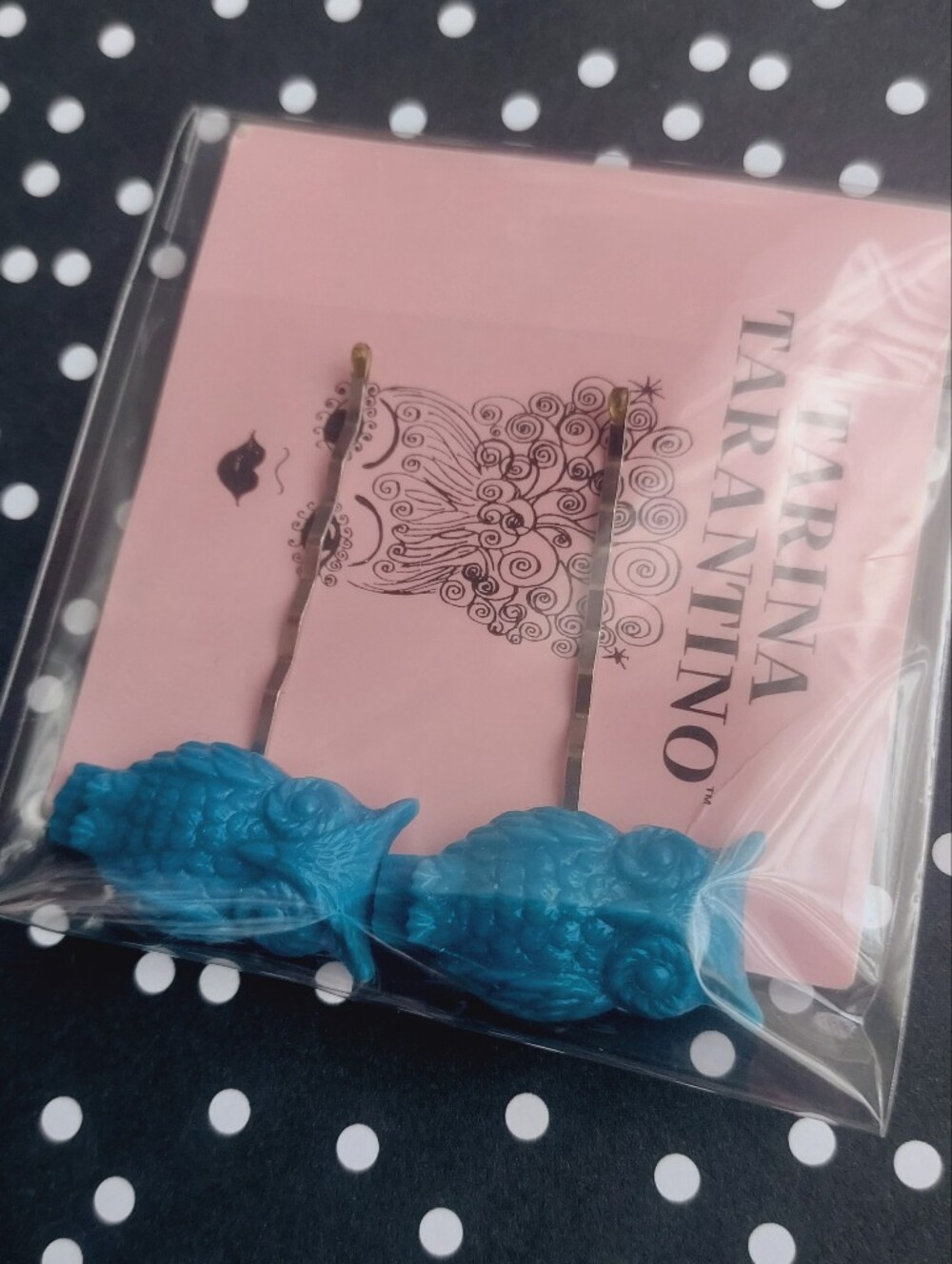 Tarina Tarantino cute Blue Owl 2 Hair Pins set